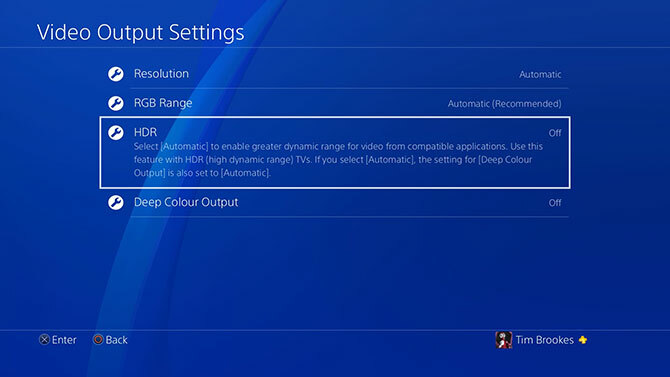 Configuración de funciones de PlayStation 4 HDR