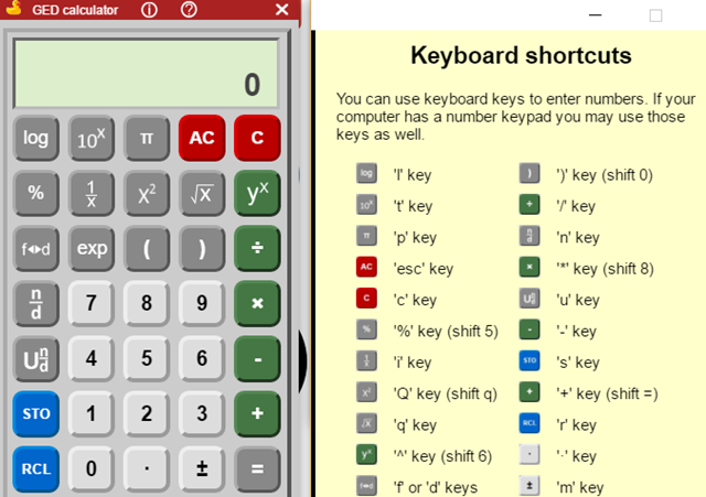 Extensión de Chrome Calculadora científica de GED