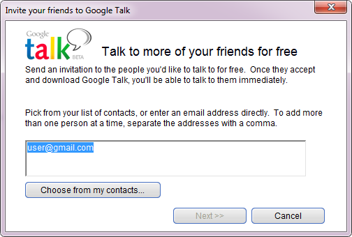 aplicación google talk