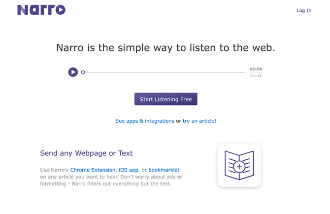 Escucha la web con Narro