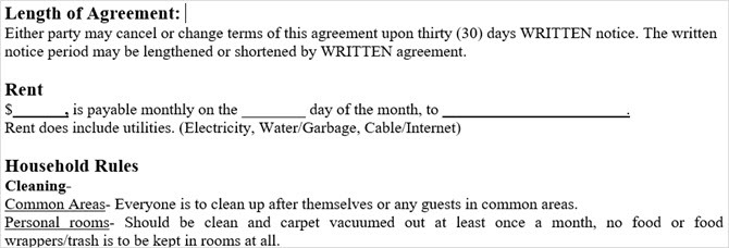 contrato de alquiler de habitación tidyform