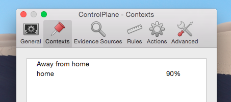 Automatice la configuración de Mac según su ubicación con ControlPlane controlplane dos contextos