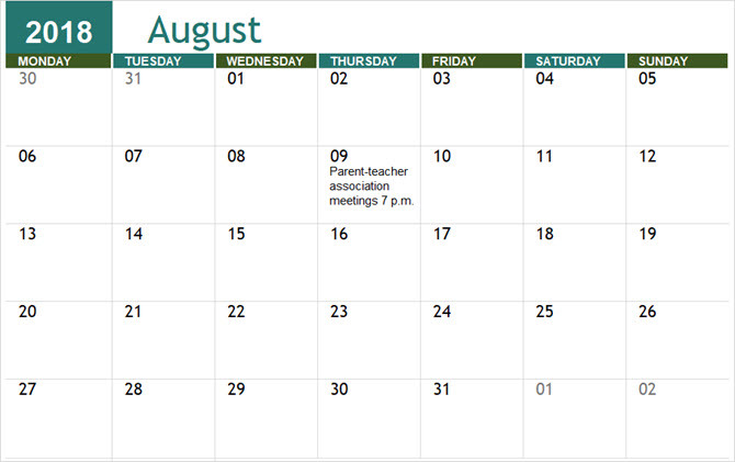 mejores plantillas de calendario de microsoft office