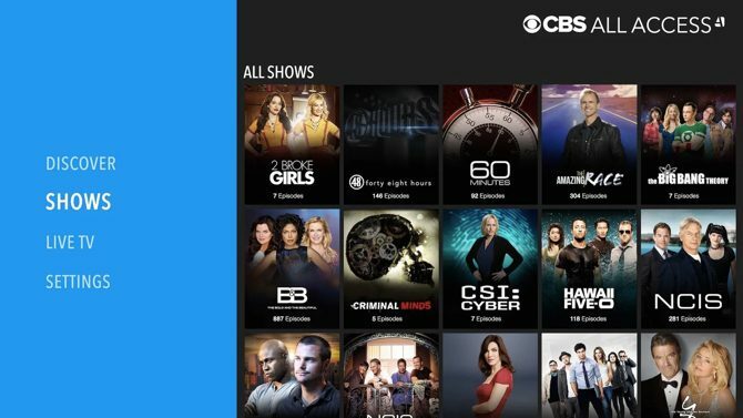 cbs todas las aplicaciones de acceso muestran