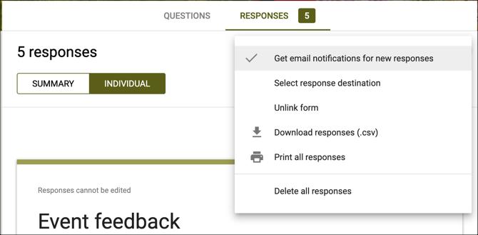 Obtener notificaciones de respuestas Formularios de Google