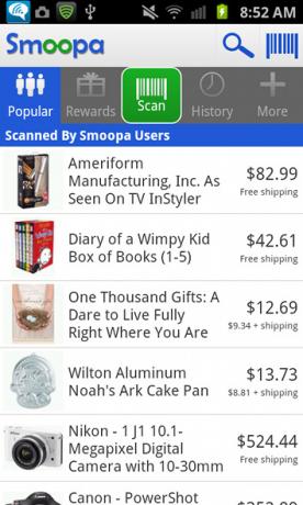 Obtenga dinero para comprar de manera más inteligente con Smoopa [Android 1.6+ y iOS] smoopa popular