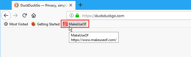 Un marcador en la barra de marcadores en Firefox