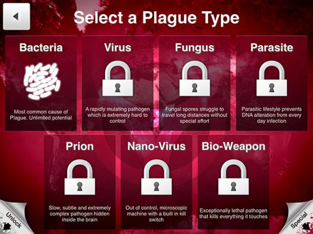 Elija una enfermedad y aniquile a la humanidad en Plague Inc. tipo de plaga