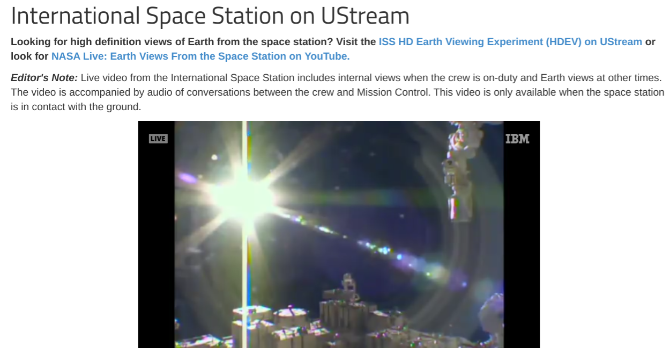 Mira una transmisión en vivo desde la Estación Espacial Internacional