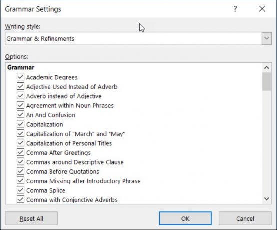 Configuración de gramática Windows