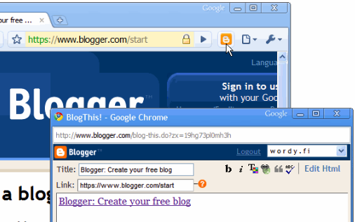 extensión de blogs de Chrome