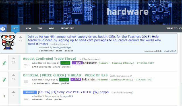 sitio de intercambio de hardware