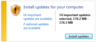 Actualizaciones de Windows 7 disponibles