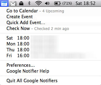 sincronización de calendario de google mac