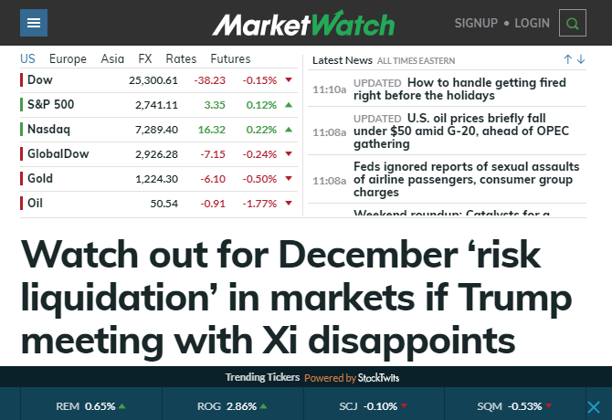 Sitio web financiero de MarketWatch