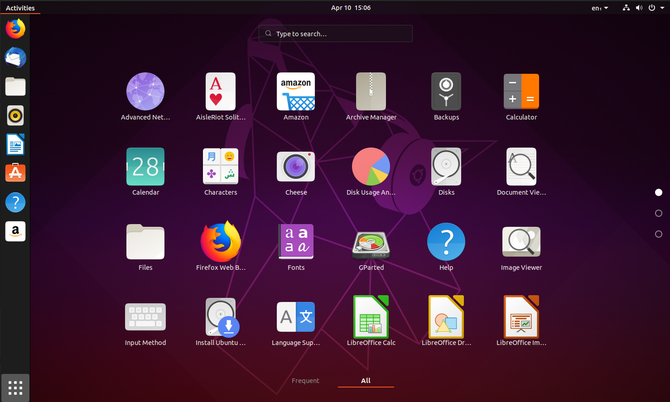 Cajón de aplicaciones Ubuntu 19.04 con nuevo tema de iconos