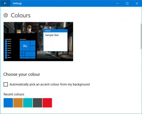 Windows 10 colores de acento