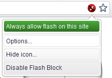 bloquear la extensión de cromo flash