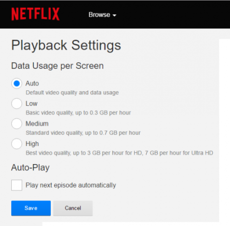 Roku Netflix Cambiar calidad