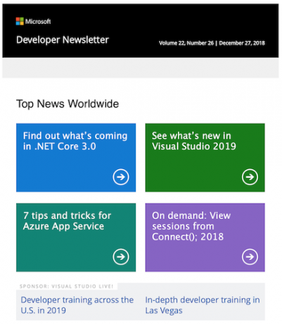 Boletín de desarrollo de Microsoft