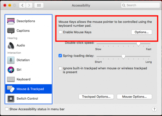 deshabilitar las teclas del mouse mac