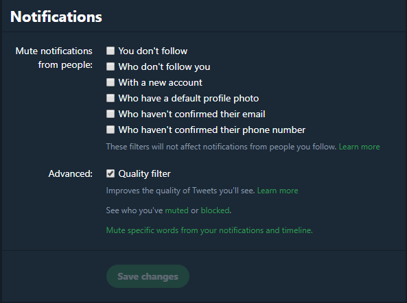 ¿Qué son las opciones de notificación de Twitter?