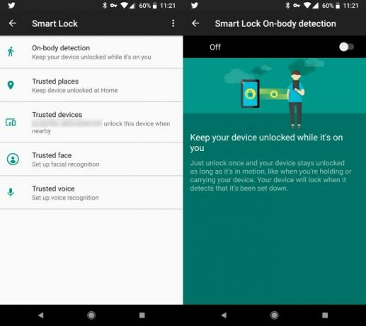 Cómo mantener tu teléfono Android desbloqueado cuando estás caminando Android en el cuerpo Smart Lock