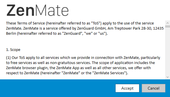 Revisión de ZenMate VPN: Meditando en su privacidad Términos de configuración de ZenMate Review