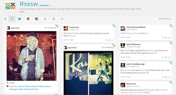 Buscar hashtags en redes sociales con Tagboard Tagboard1