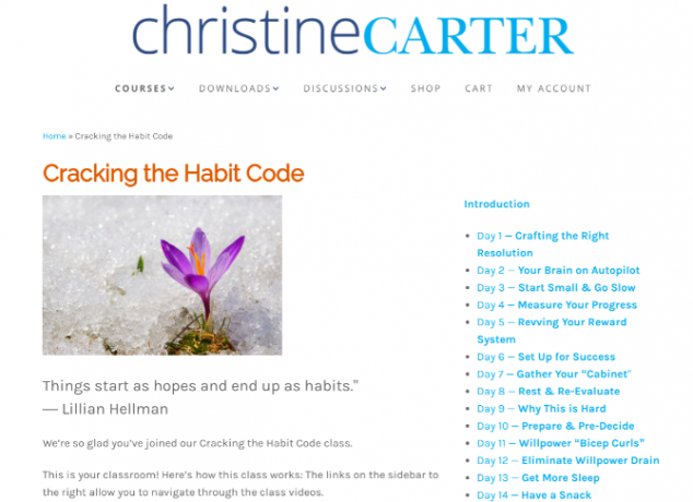 La socióloga Christine Carter lleva a cabo un curso gratuito de tres semanas para desarrollar o romper hábitos en Cracking the Habit Code