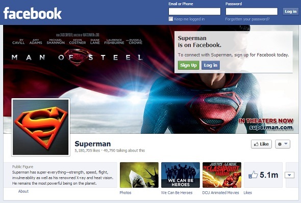 10 personajes ficticios que son increíblemente populares en Facebook facebook superman